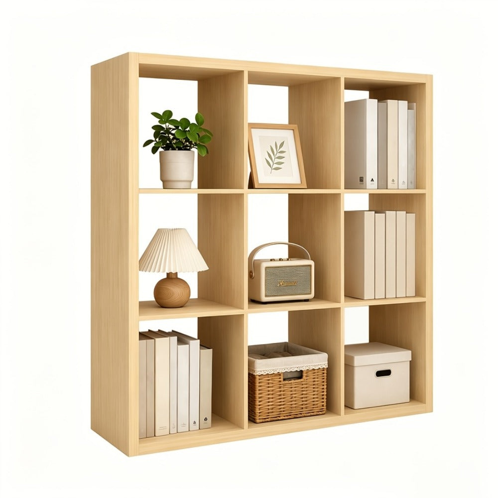 Cube Storage Bookshelf 2 3 4 6 8 9 Cube Open Display Cabinet Thick Frame Floor Standing Bookcase with Anti-Tip Kit for Living Room Bedroom Study, 4 Colors