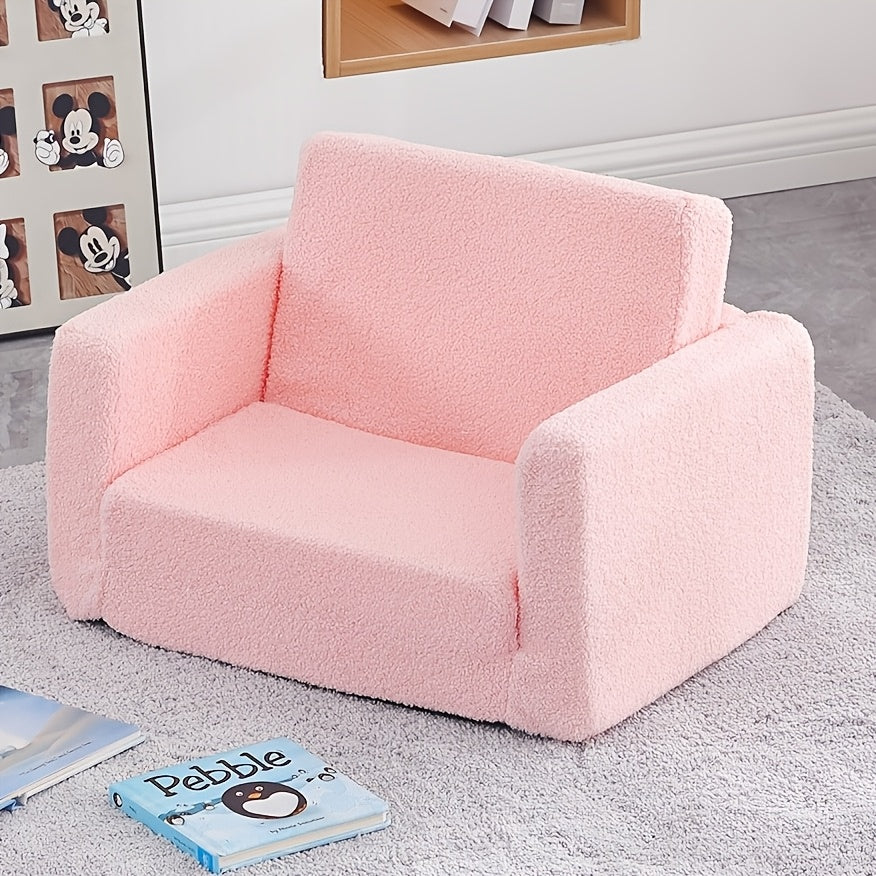Tiita Kids' Convertible Couch, Sofa Bed Chairs, 2-In-1 Plush Chair for Children, Folding Sofas That Transform Into Loungers, Cozy Armrest Chair Bed Sofa for Boys Or Girls