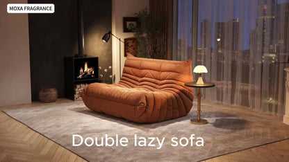 Floor Sofa Chair with Ergonomic Back Support, Modular Lazy Sofa for Living Room Bedroom Office, Button Tufted Low Profile Couch in Single 2-Seater 3-Seater, 20 Colors No Assembly Required