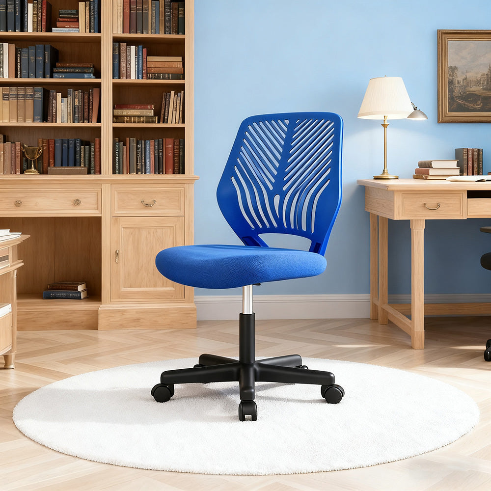 Costoffs Ergonomic Office Chair Armless Height Adjustable Swivel Task Chair with Lumbar Support for Home and Study, 300lb Weight Capacity, Black/Turquoise/Dark Gray/Rose red/Purple/Green/Blue, Christmas Gift