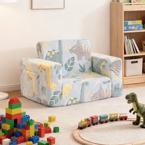 Tiita Kids' Convertible Couch, Sofa Bed Chairs, 2-In-1 Plush Chair for Children, Folding Sofas That Transform Into Loungers, Cozy Armrest Chair Bed Sofa for Boys Or Girls