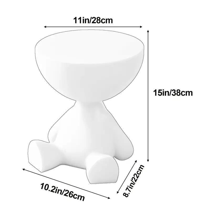 A Modern Bear-Shaped Plastic Nightstand for Lamp And Coffee Cup Holder - a Stylish White Storage Box for Bedrooms And Living Rooms, Easy to Assemble, Compact Design for Small Spaces, Bedroom Storage Box | Playful Furniture | Plastic Structure, Bedroom Dec