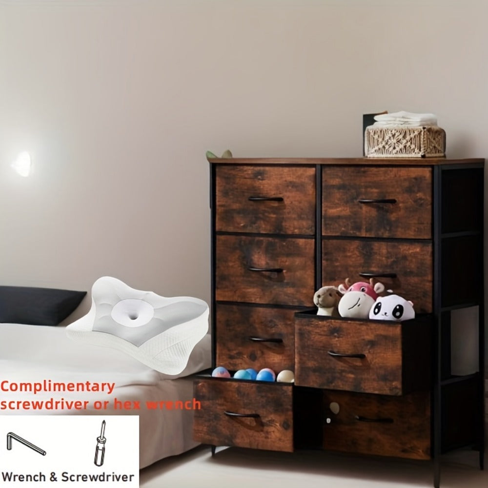 Hallway Storage Cabinet with Fabric Drawers - Metal Frame Dresser Organizer 2 4 or 8 Drawer Options for Home Bedroom Office Apartment Living Room