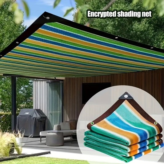 Outdoor Terrace Canopy - UV Protection & Sun Shade Net Cover with Strated Design, Easy Assembly, Suitable for Garden, Balcony, - Mixed Colors UV Shield Outdoor Sun Cover