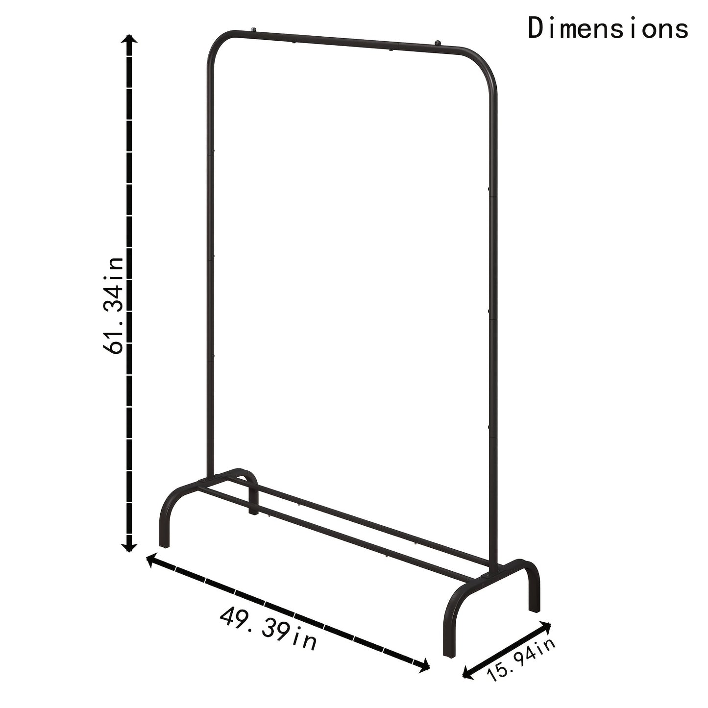 Heavy-Duty Portable Clothes Rack with Bottom Metal Shelf – Large Capacity for Coats, Shirts & More, Sturdy & Durable Design, Easy to Assemble – Perfect Clothes Organizer for Home & Storage