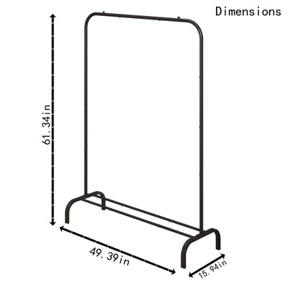 Heavy-Duty Portable Clothes Rack with Bottom Metal Shelf – Large Capacity for Coats, Shirts & More, Sturdy & Durable Design, Easy to Assemble – Perfect Clothes Organizer for Home & Storage