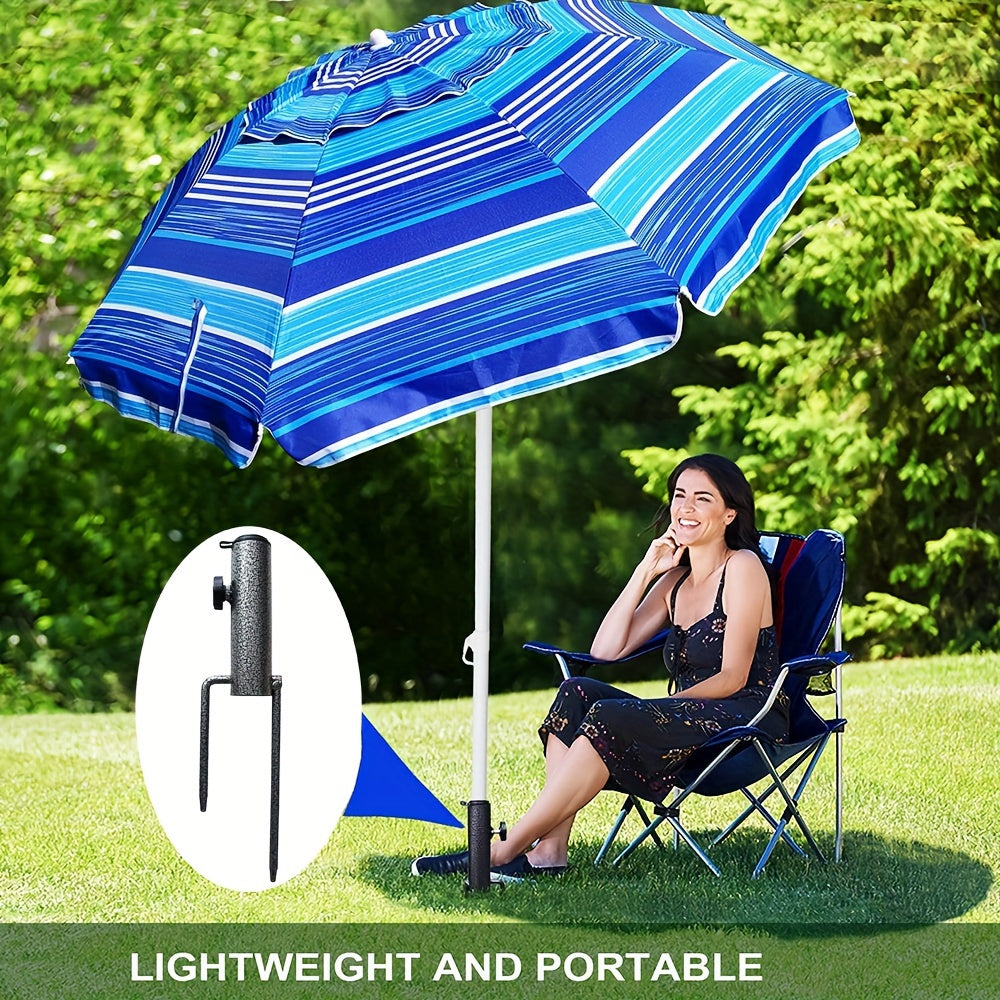 [Ideal Gift] 1/2pcs Heavy-Duty Metal Umbrella Stand Holder - Adjustable Portable Spiral Ground Anchor - For Flags, Umbrellas, Fishing Rods - Outdoor Use For Parks & Beaches - Fits Soil & Lawn - 14in Insertion Depth - Ideal Gift For Gardeners & Outdoor Ent