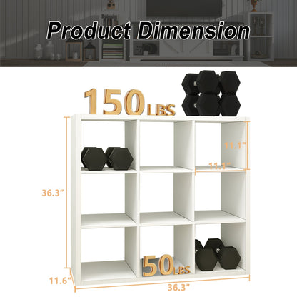 2/3/4/6/8/9 Thick Frame Bookshelf, Open Back Panel Cube Storage Cabinet, Floor-standing Bookshelf With Anti-tip Kit, Wooden Open Display Rack For Living Room, Bedroom, Study, White/chocolate Open Bookshelf, With Open Back