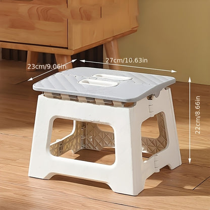 Folding Step Stool 300 LB Capacity with Handle, 9 Inch Non-Slip Foldable Foot Stool for Adults Kids Seniors, Portable Plastic Stepping Stool for Bathroom Kitchen Bedroom Outdoor Travel Camping