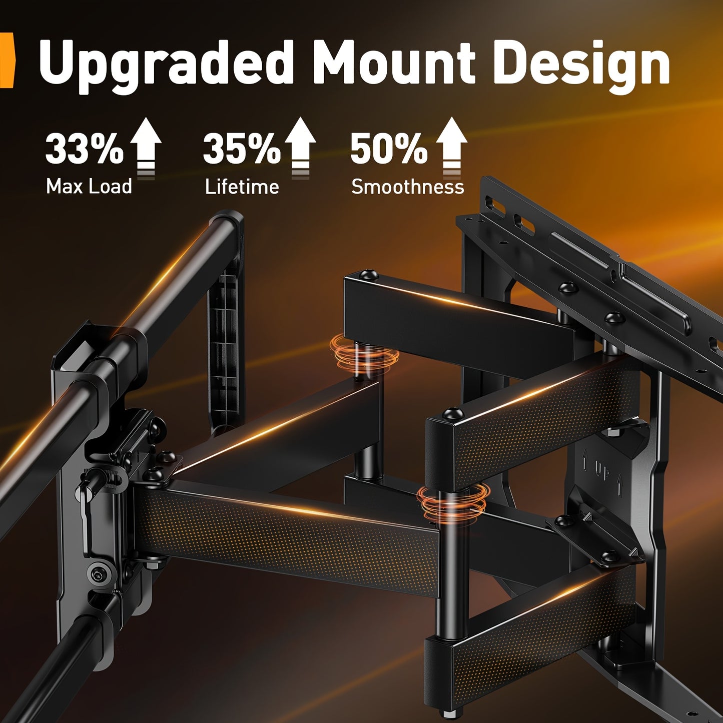 Dreamsmith 40-86 Inch Full Motion TV Wall Mount Bracket with Dual Articulating Arms, Swivel & Tilt, 132 lbs Capacity, Max VESA 600x400mm, Fits 12" & 16" Wood Studs for Home Theater & Media Room, Tv Wall Mount, Versatile Furniture Bracket, Modern Home Deco