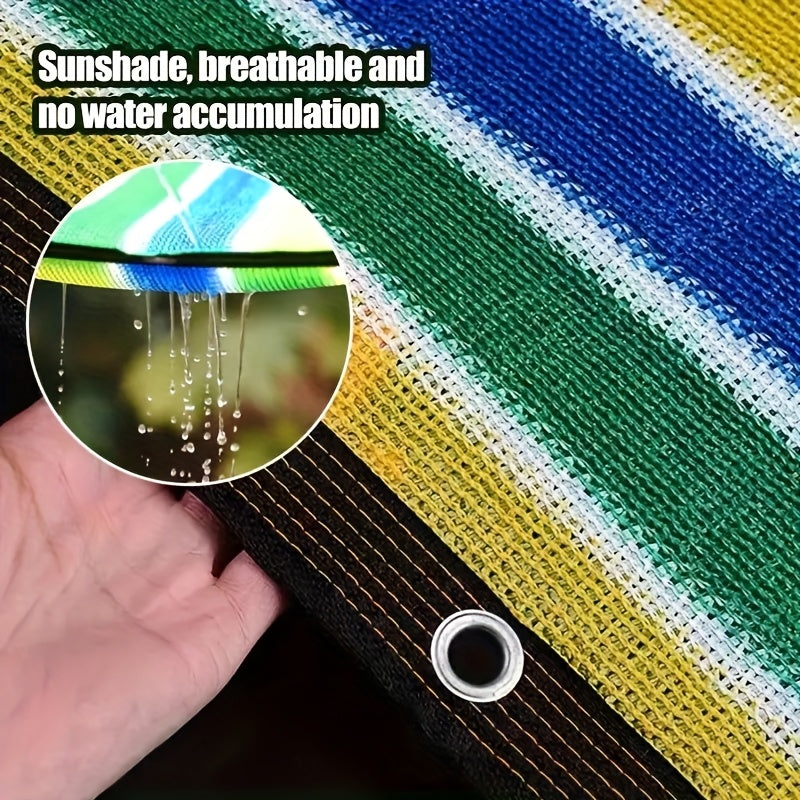 Outdoor Terrace Canopy - UV Protection & Sun Shade Net Cover with Strated Design, Easy Assembly, Suitable for Garden, Balcony, - Mixed Colors UV Shield Outdoor Sun Cover