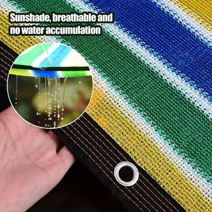 Outdoor Terrace Canopy - UV Protection & Sun Shade Net Cover with Strated Design, Easy Assembly, Suitable for Garden, Balcony, - Mixed Colors UV Shield Outdoor Sun Cover