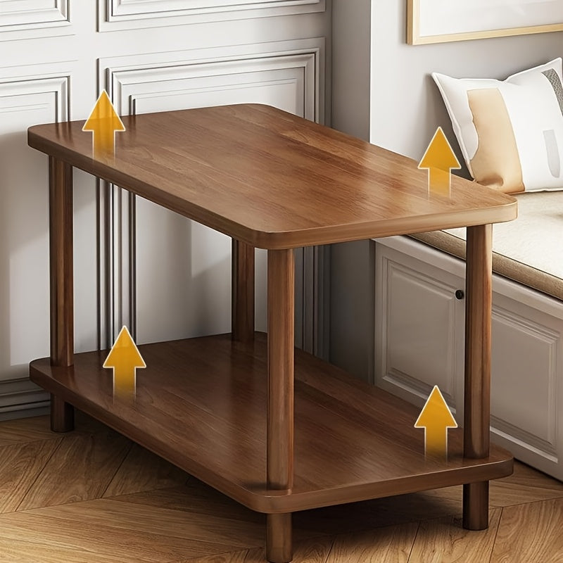 Elegant Side Table for the New Home, a Two-tier Coffee Table with a Marble-like Scratch-resistant Top, a Bedside Table for Books and Lamps in the Bedroom, a Coffee Corner on the Balcony with Greenery, Coffee Cups, and Versatile Functions.