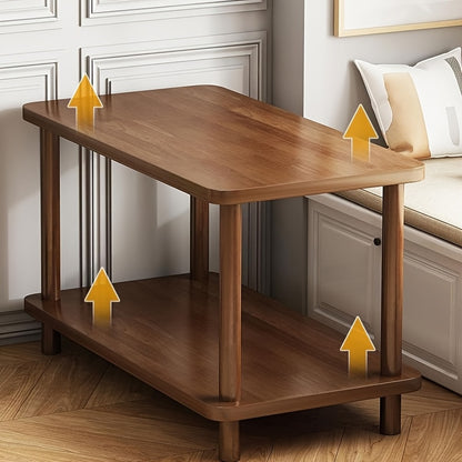 Elegant Side Table for the New Home, a Two-tier Coffee Table with a Marble-like Scratch-resistant Top, a Bedside Table for Books and Lamps in the Bedroom, a Coffee Corner on the Balcony with Greenery, Coffee Cups, and Versatile Functions.