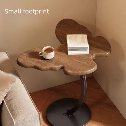 Butterfly Side Table Metal Frame Vintage Accent End Table for Living Room Bedroom Sofa Couch Corner Decorative Sculptural Tea Table Walnut Finish
