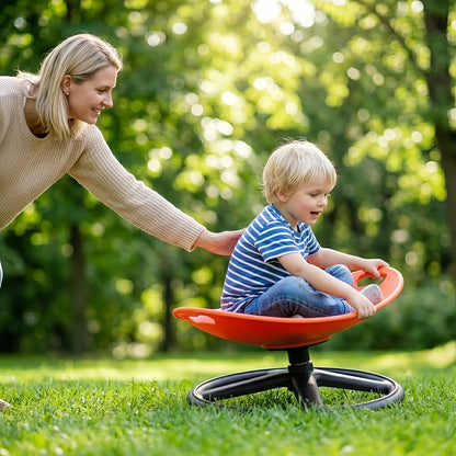 Chairs for Offices And Step Stools - Spin Chair for Children with Autism | Blue And Orange Oval Eggshell Pattern Featuring a Non-Slip Metal Base Designed for Training And Rehabilitation Ideal for Both Training Facilities And Home Environments