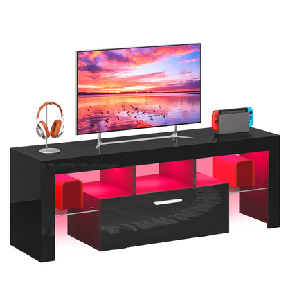 TV Stand shown in the Black, 51 Inches/ 130 CM Length option
