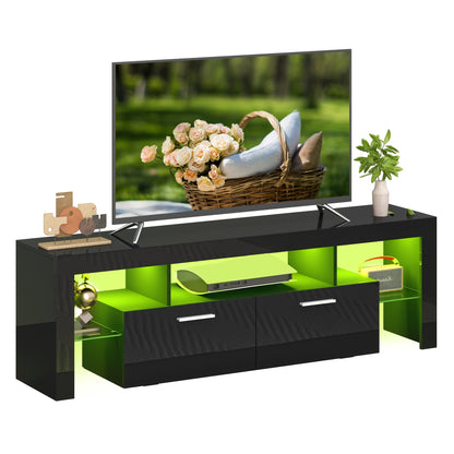 TV Stand shown in the Black, 63 Inches/ 160 CM Length option