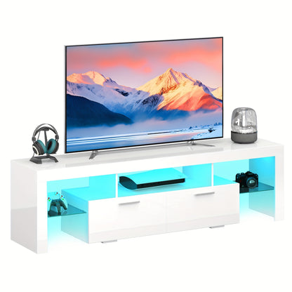 TV Stand shown in the White, 71 Inches/ 180 CM Length option