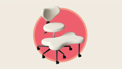 Cross-Legged Meditation Chair with Wheels – Height Adjustable ADHD Chair, Ergonomic Crescent Back Support, Memory Foam Seat, 360° Swivel, Teddy Fleece & Faux Leather in 4 Colors