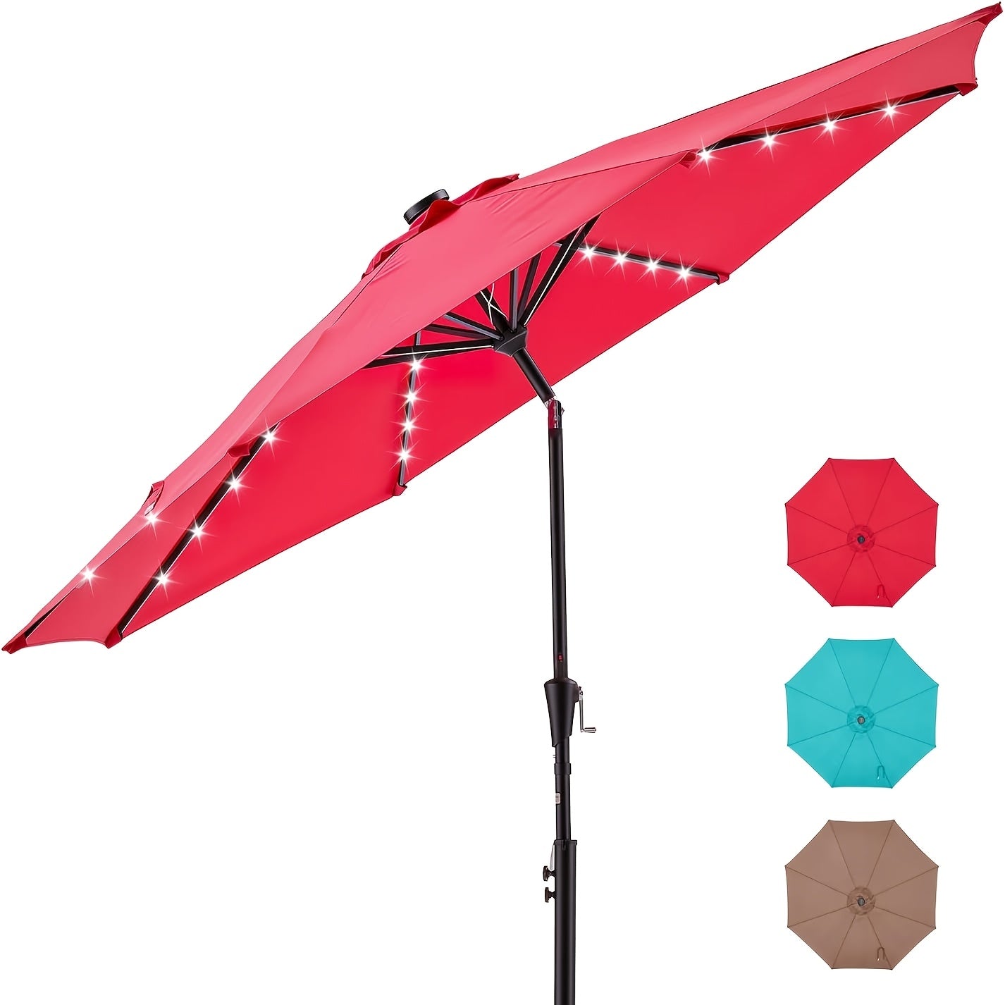 7.5/9/10/15 FT Outdoor Patio Umbrellas Market Umbrella with Push Button Tilt/Crank, 8 Durable Ribs, Fade Resistant And Waterproof for Garden, Lawn, Deck, Backyard, And Pool