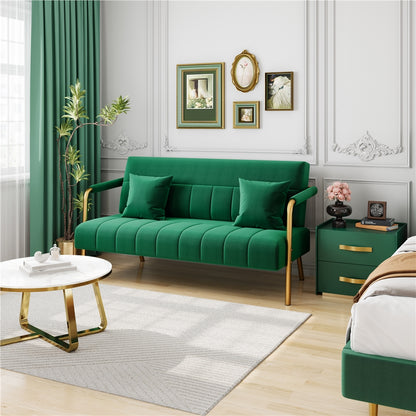 56.5-Inch Metal Loveseat Sofa for Comfortable Everyday Seating in Living Room detail image - detail view 14