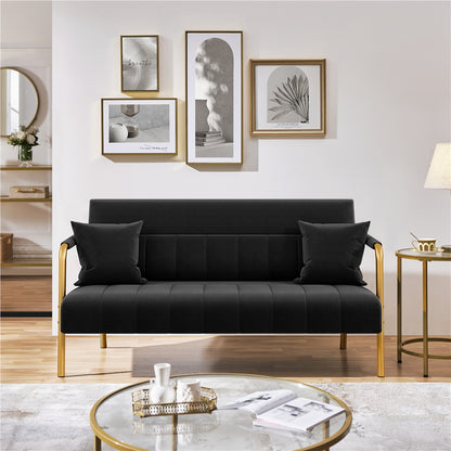 56.5-Inch Metal Loveseat Sofa for Comfortable Everyday Seating in Living Room detail image - detail view 17