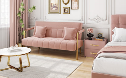 56.5-Inch Metal Loveseat Sofa for Comfortable Everyday Seating in Living Room detail image - detail view 21