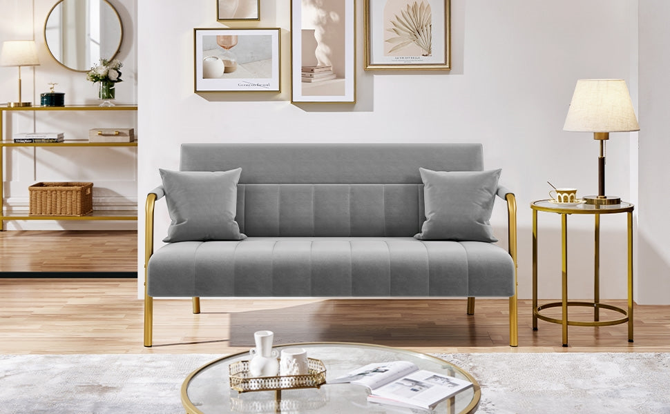 56.5-Inch Metal Loveseat Sofa for Comfortable Everyday Seating in Living Room detail image - detail view 22