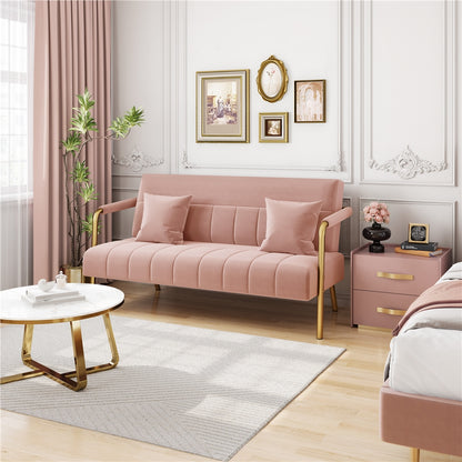 56.5-Inch Metal Loveseat Sofa for Comfortable Everyday Seating in Living Room detail image - detail view 9