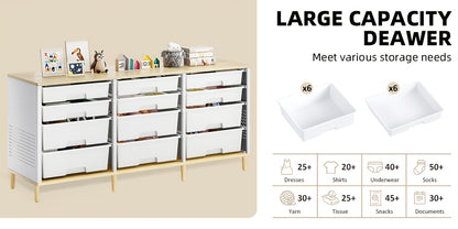 [12-Drawer Storage Cabinet] TOOLF 12-Drawer Storage Cabinet with Tabletop, Cube Organizer for Home And Office, Ideal for Living Room, Bedroom, Classroom, Playroom, And Craft Room