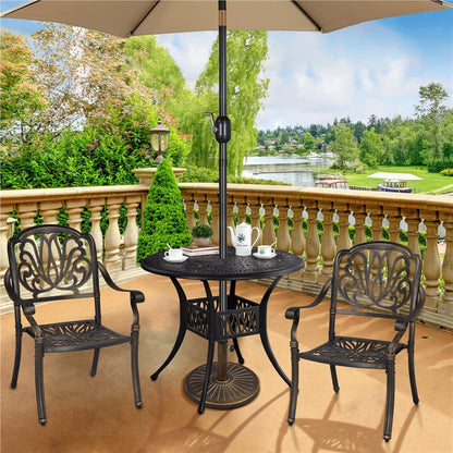 Costoffs Heavy Duty Umbrella Base Stand, 22/26.5/30 lbs, Outdoor Patio Market Umbrella Base Stand, Round All-Weather Resin Umbrella Stand for Patio, Garden & Commercial Use, Bronze/Black