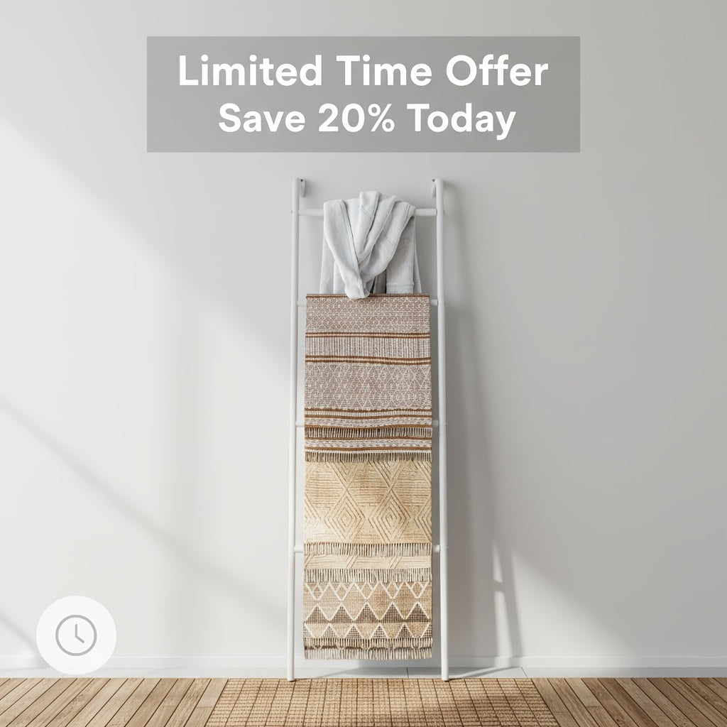 Blanket Ladder 4-Layer Towel Racks Wall-Leaning Blanket Holder Decorative Display Metal Ladder Shelf Stand for Livingroom Bathroom Bedroom