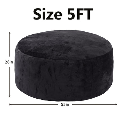 5ft 6ft Bean Bag Chair Giant BeanBag with Memory Foam Filled, Comfy Bean Bag Chairs for Adults, Adult Bean Bag Chair with Dutch Velvet Cover for Living Room Bedroom, 3ft 4ft Bean Bag Sofa