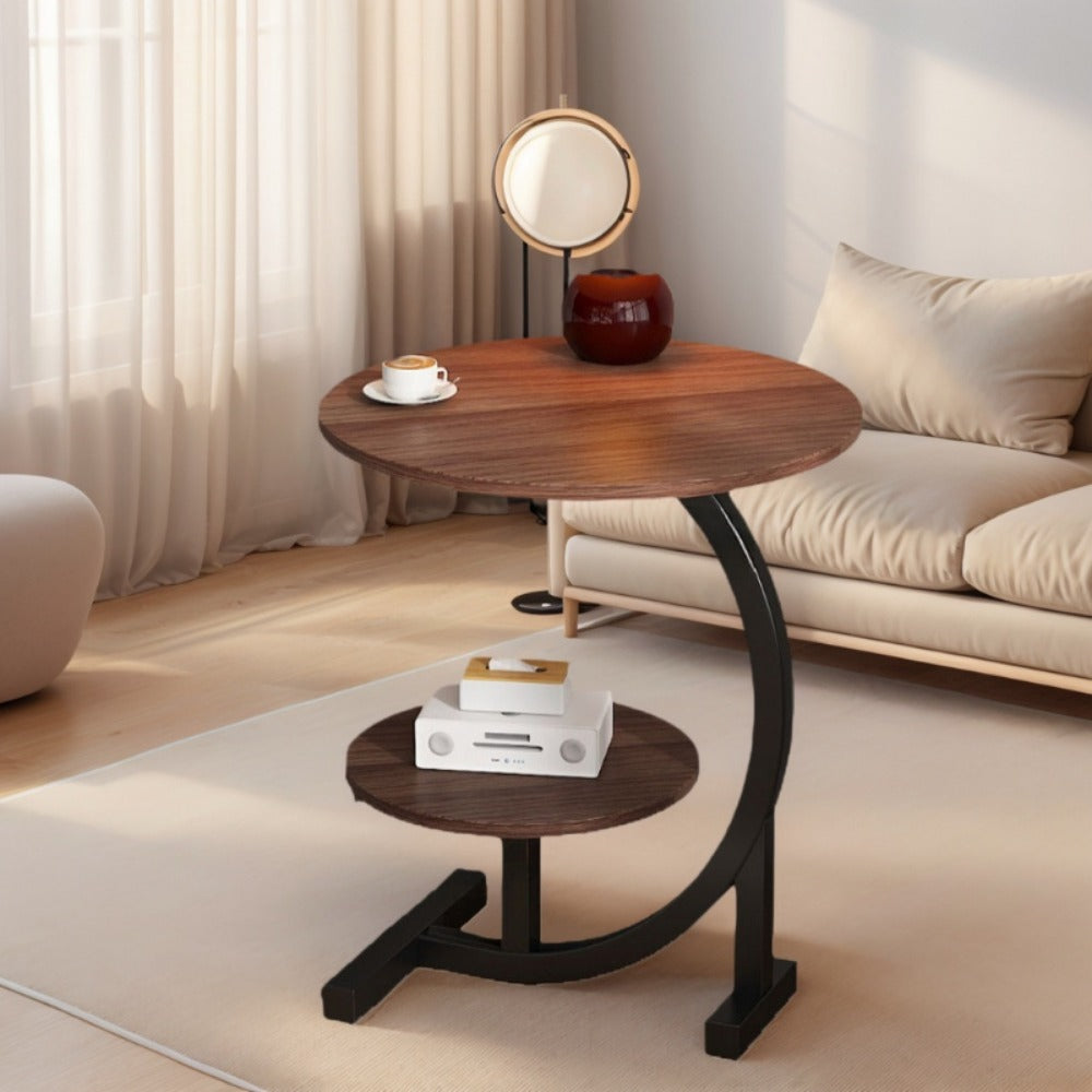 Wrought Iron Side Table with Marble Top – Modern End Table for Living Room Bedroom Sofa Side, Light Luxury Minimalist Coffee Table