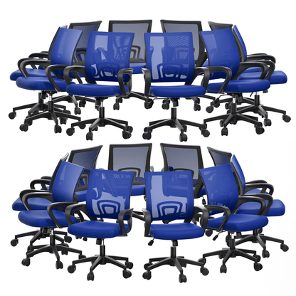 Mesh Office Home Chair, Mid Back Ergonomic Rolling Swivel Chair with Padded Seat and Armrest