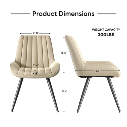Modern Dining Chairs Set Of 2/4! Comfy Dining Room Chairs Reception Chair with Thick Cushions, Upholstered Fabric Kitchen Side Chairs with Metal Legs Suitable for Office Bar Kitchen Dining Room