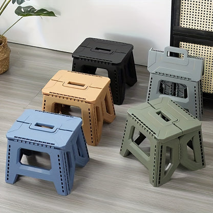 330 Pound Heavy-duty Thick Portable Folding Stool - Multi Color 1 Square Plastic Folding Stool, Suitable for Indoor, Party, Picnic, Fishing | Durable PP