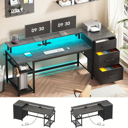 Computer Desk shown in the Gray option