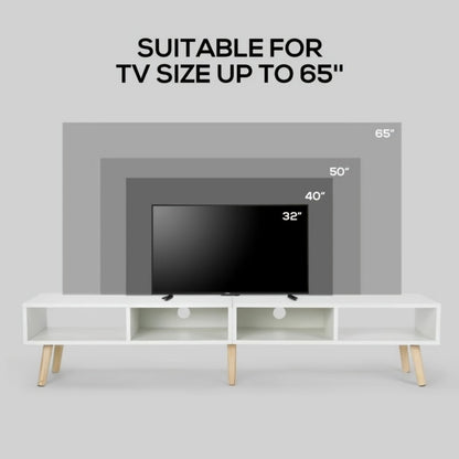 59-Inch Wood TV Stand with Cable Management for Practical Everyday Home Use in Living Room detail image