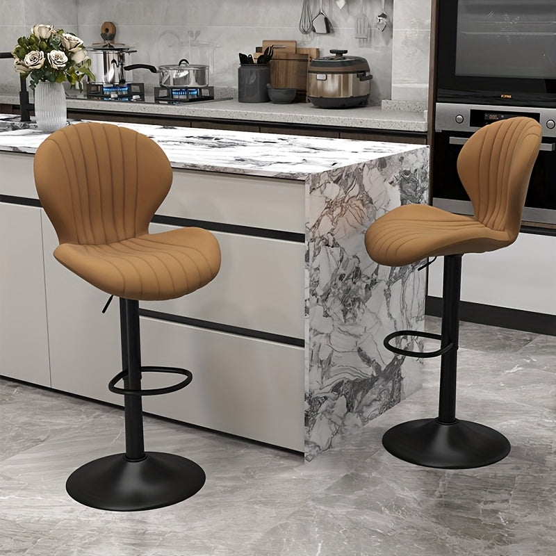 Bar Stools Set Of 1/2/3/4, Modern Swivel Bar Chairs, Barstools Counter Height with High Backrest, Artificial Leather, Easy 3-5 Minute Assembly for Bar, Kitchen, Dining Room.