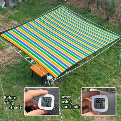 Outdoor Terrace Canopy - UV Protection & Sun Shade Net Cover with Strated Design, Easy Assembly, Suitable for Garden, Balcony, - Mixed Colors UV Shield Outdoor Sun Cover