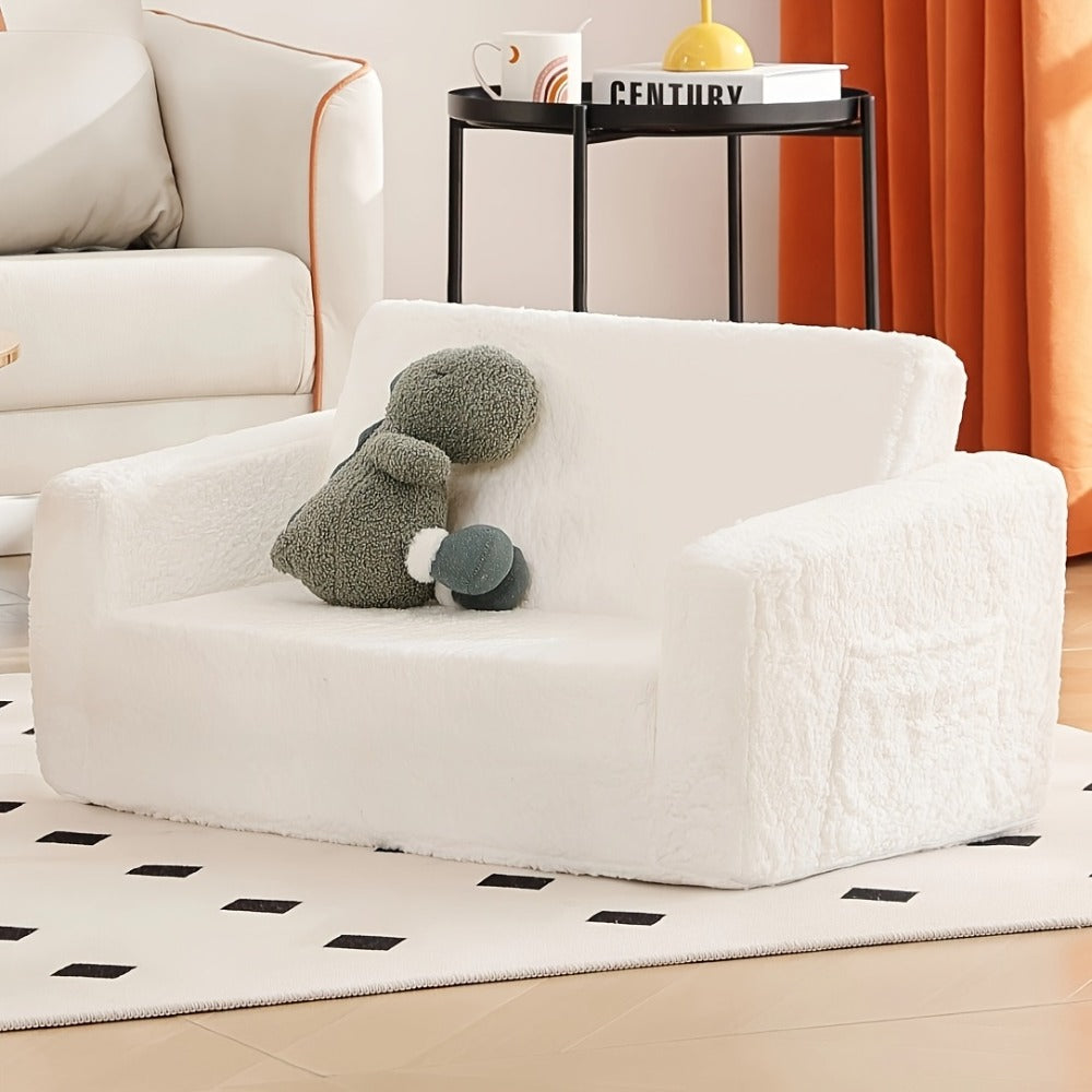 Tiita Kids Sofa Chair, 2 In 1 Fold Out Couch, Comfy Kids Sofa For Playroom-Extra Soft 2 Seats, Glow In The Dark Children Couch To Lounger For Girls Boys
