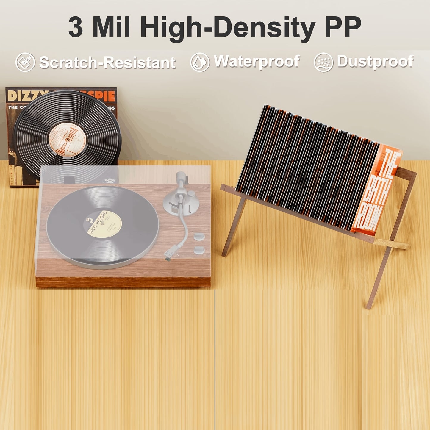 100/50/25pcs 12In LP Crystal Vinyl Record Outer Sleeves for Album Covers - 3 Mil Archival-Grade, 12.75"X12.75", Perfect Fit for Single/Double Lps & Gatefolds