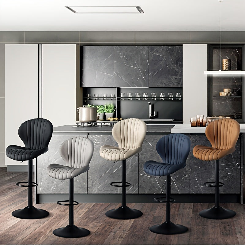 Bar Stools Set Of 1/2/3/4, Modern Swivel Bar Chairs, Barstools Counter Height with High Backrest, Artificial Leather, Easy 3-5 Minute Assembly for Bar, Kitchen, Dining Room.