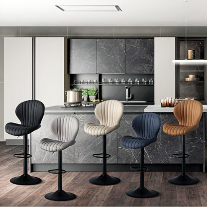 Bar Stools Set Of 1/2/3/4, Modern Swivel Bar Chairs, Barstools Counter Height with High Backrest, Artificial Leather, Easy 3-5 Minute Assembly for Bar, Kitchen, Dining Room.