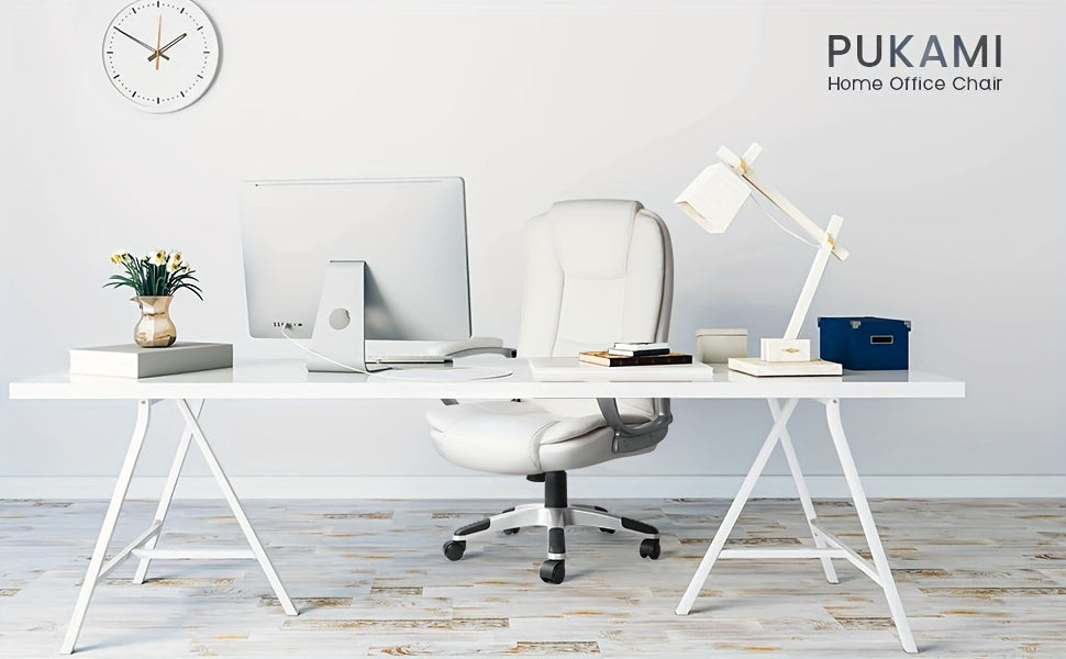 Executive Chair for Home Office, Designed for Larger Individuals Up to 400 Pounds, Featuring a High Back, Cushioned Armrests, And Adjustable Height in Ergonomic PU Leather
