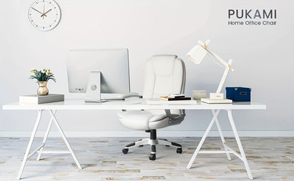 Executive Chair for Home Office, Designed for Larger Individuals Up to 400 Pounds, Featuring a High Back, Cushioned Armrests, And Adjustable Height in Ergonomic PU Leather