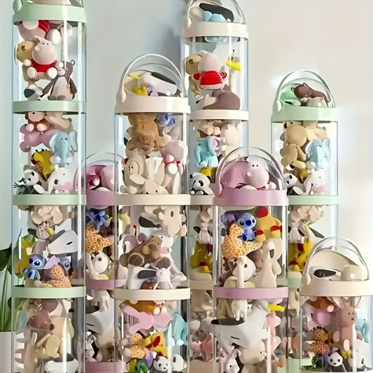 Four-layer Transparent Large-capacity Plastic Storage Bucket, Plush Animal House Design, High-transparency Storage Bucket, Keeps Plush Tidy, Suitable for Dollhouse Bedrooms And Living Room Decor, Perfect Mother's Day Gift