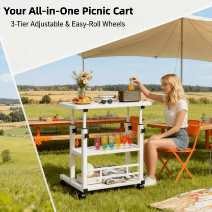 (1pc Pack) Heavy Duty 24 Inch Folding Table - Portable, Easy Storage & Tool-Free Assembly | Rectangle Banquet, Camping, Picnic, Party, Laptop & Patio Table for Small Spaces | Christmas Party Gift